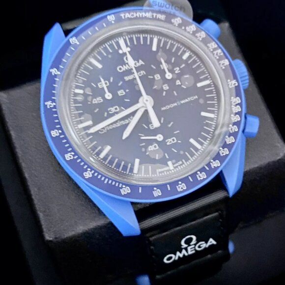 Authentic OMEGA X SWATCH Bioceramic MoonSwatch Mission to Neptune Blue Unisex - Picture 10 of 13